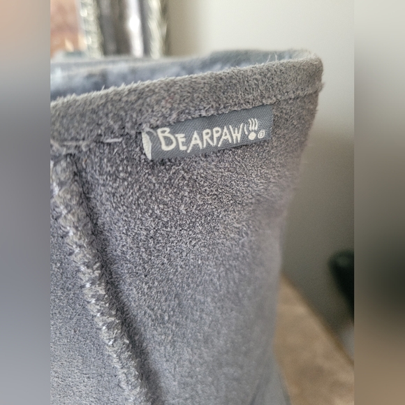 Bearpaw NeverWet Suede Leather/Sheepskin Shearling Gray Women's Boots US 9 - Picture 4 of 16